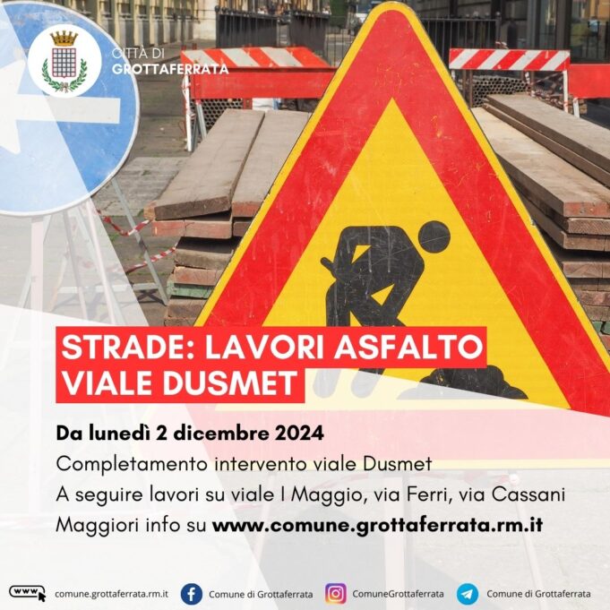 grottaferrata strade lavori