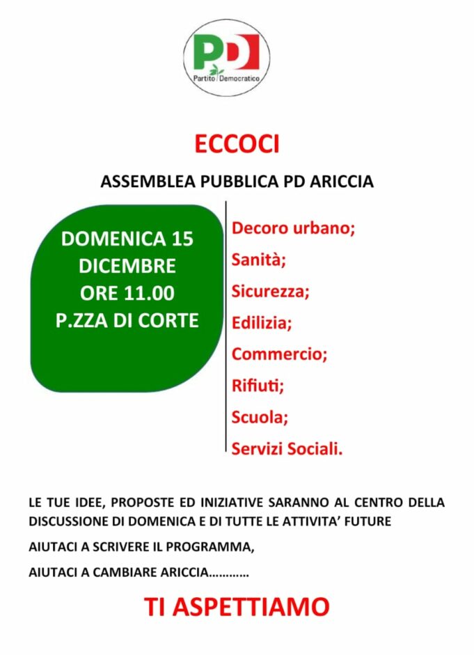 Ariccia assemblea pubblica