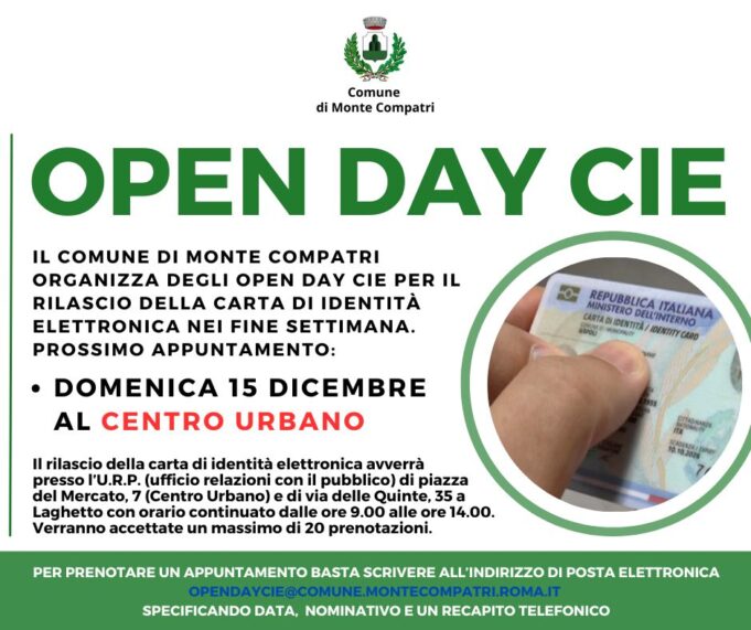 monte compatri apertura straordinaria carte identità