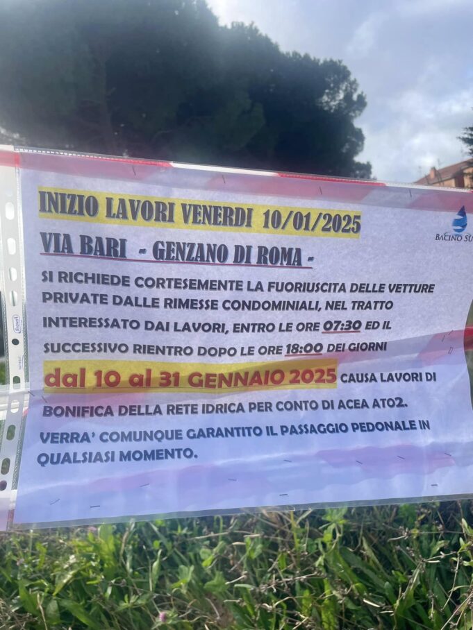 genzano di roma avviati lavori nuova rete idrica